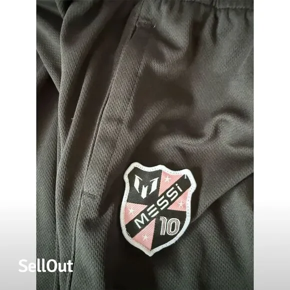 Messi Collection Youth Athletic Shorts Black Size 10-12 Football Theme - Picture 3 of 4